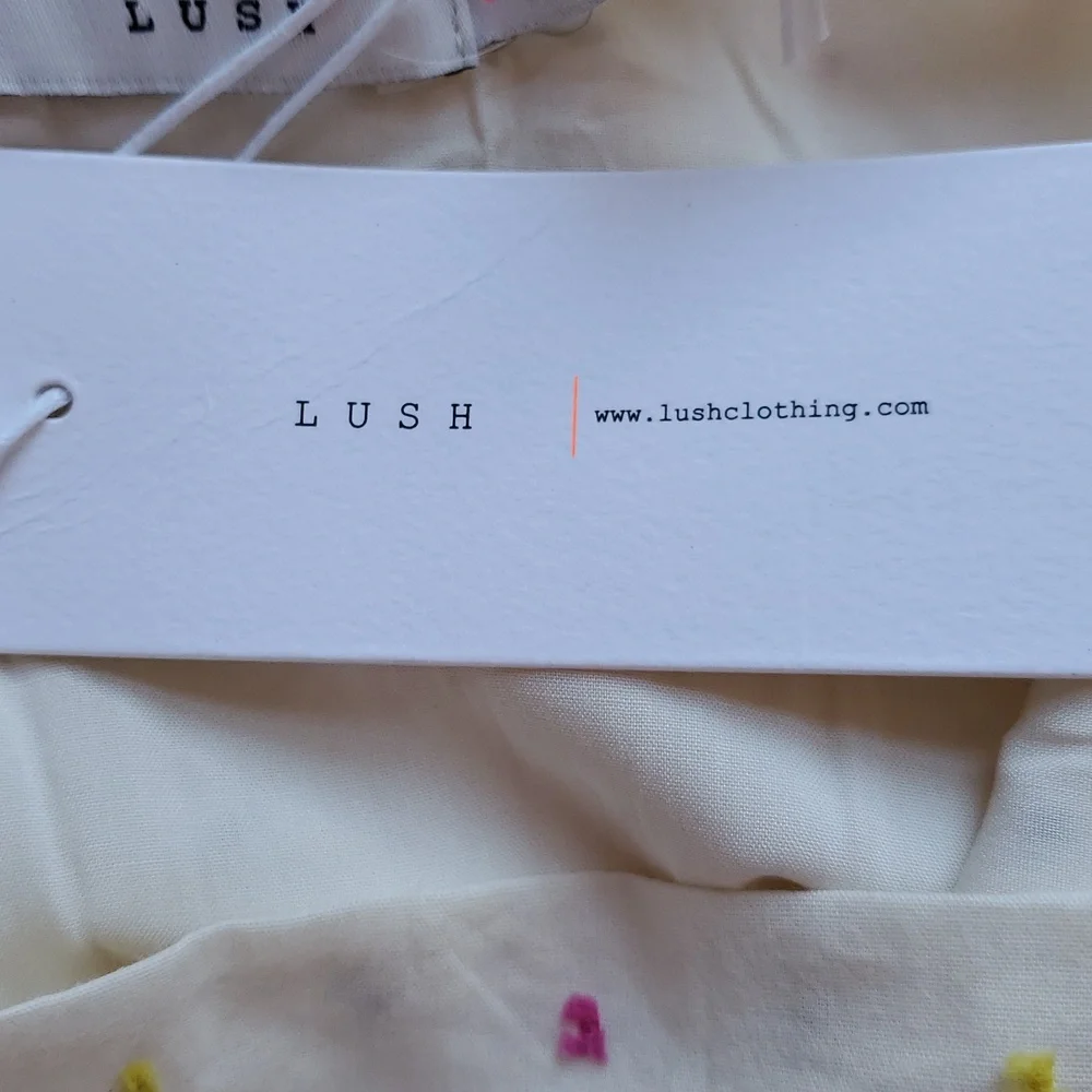 LUSH Cream Polka Dot Romper, Size S - Picture 5 of 6